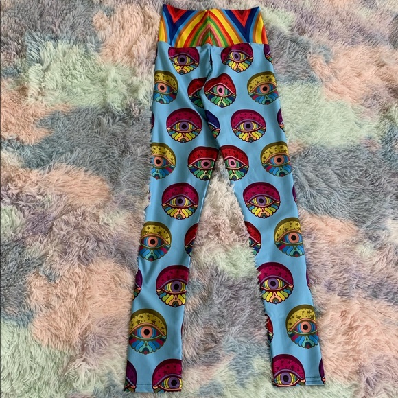 Psychedelic rainbow eyeball leggings - Picture 6 of 10